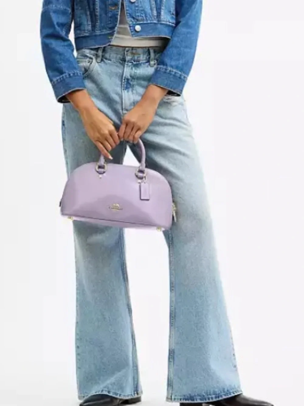 Coach Lara Satchel Bag Lilac/Gold